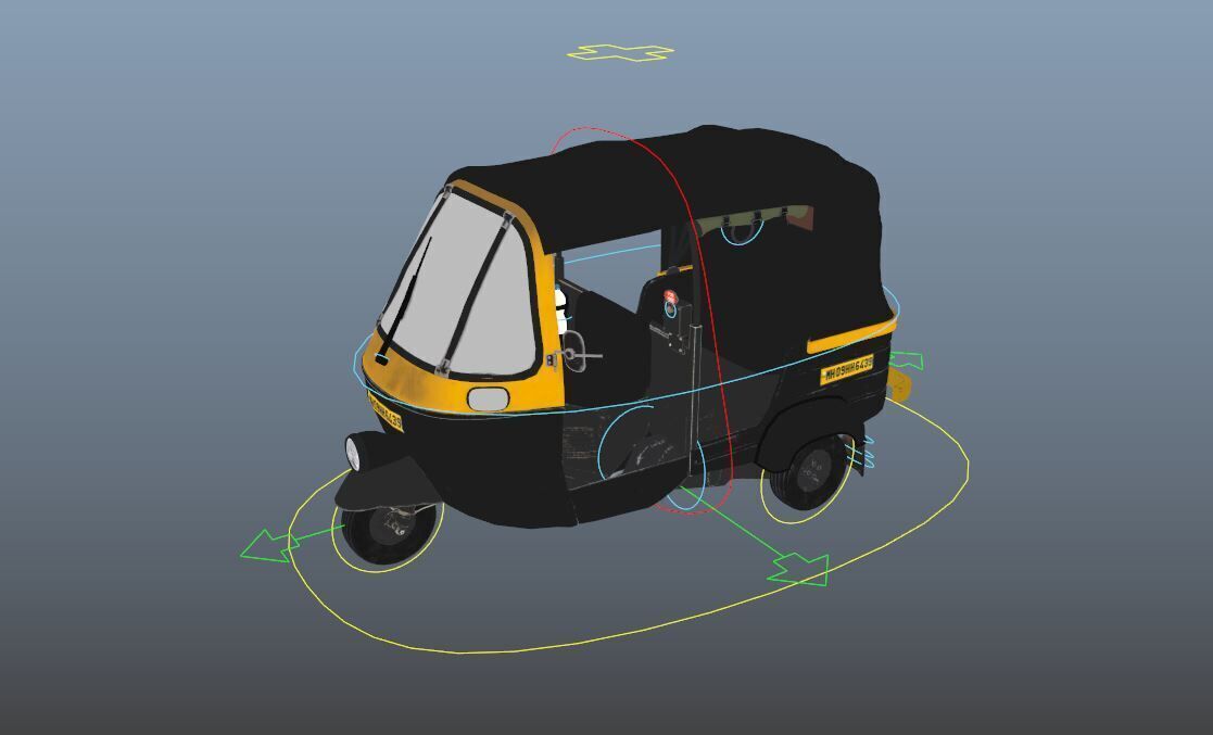 Auto rickshaw 3D model_1