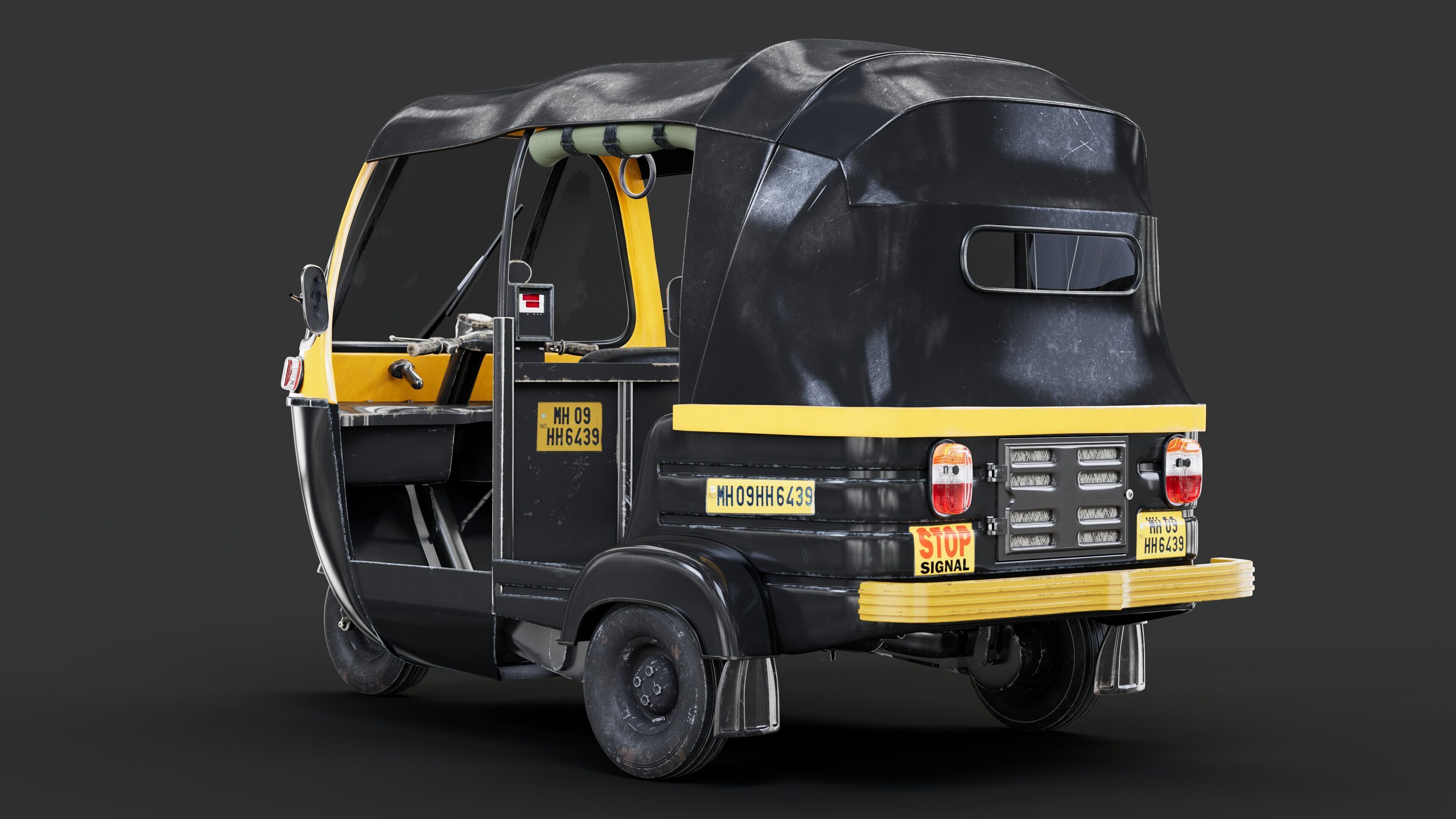 Auto rickshaw 3D model_15