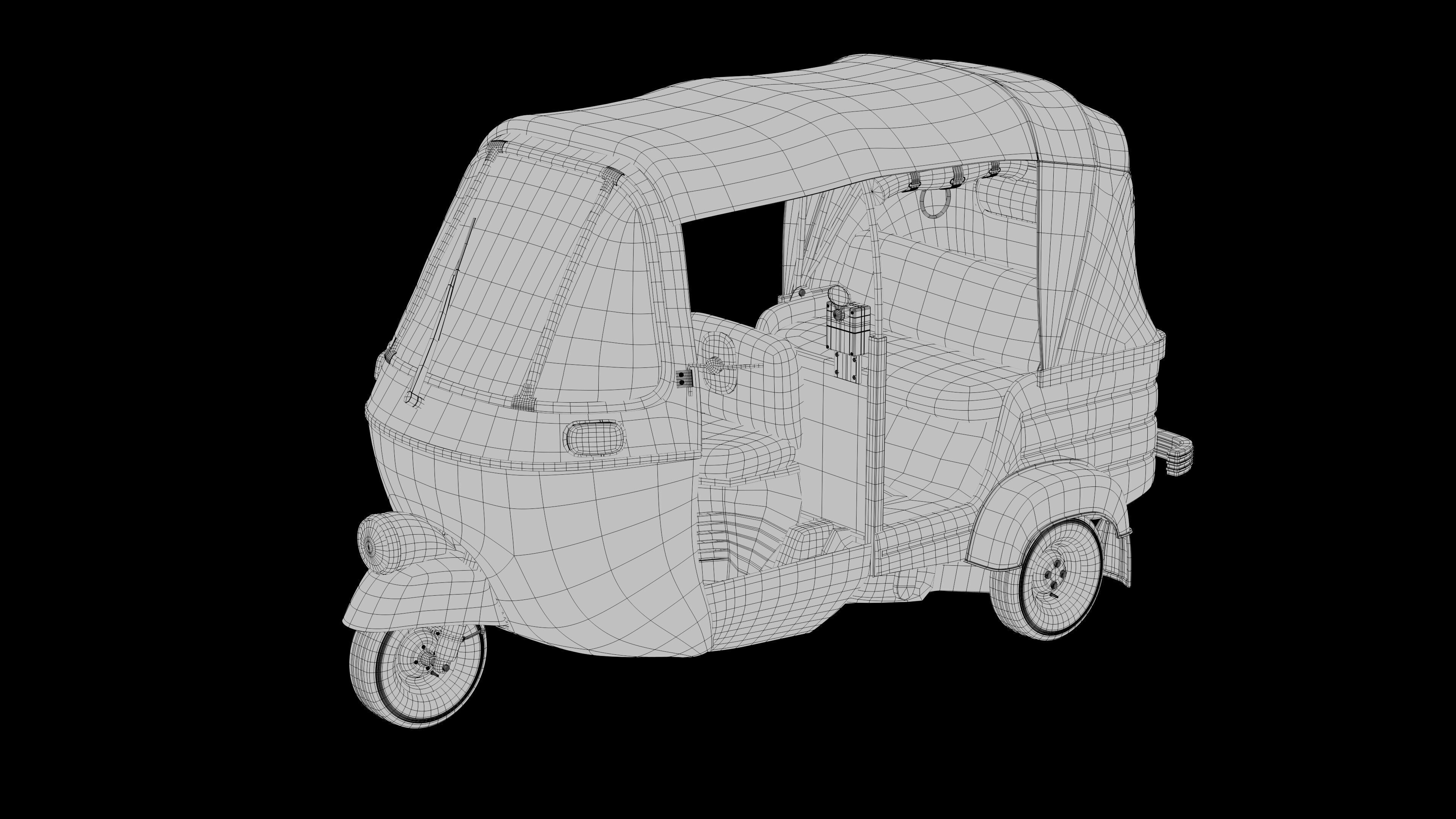 Auto rickshaw 3D model_2