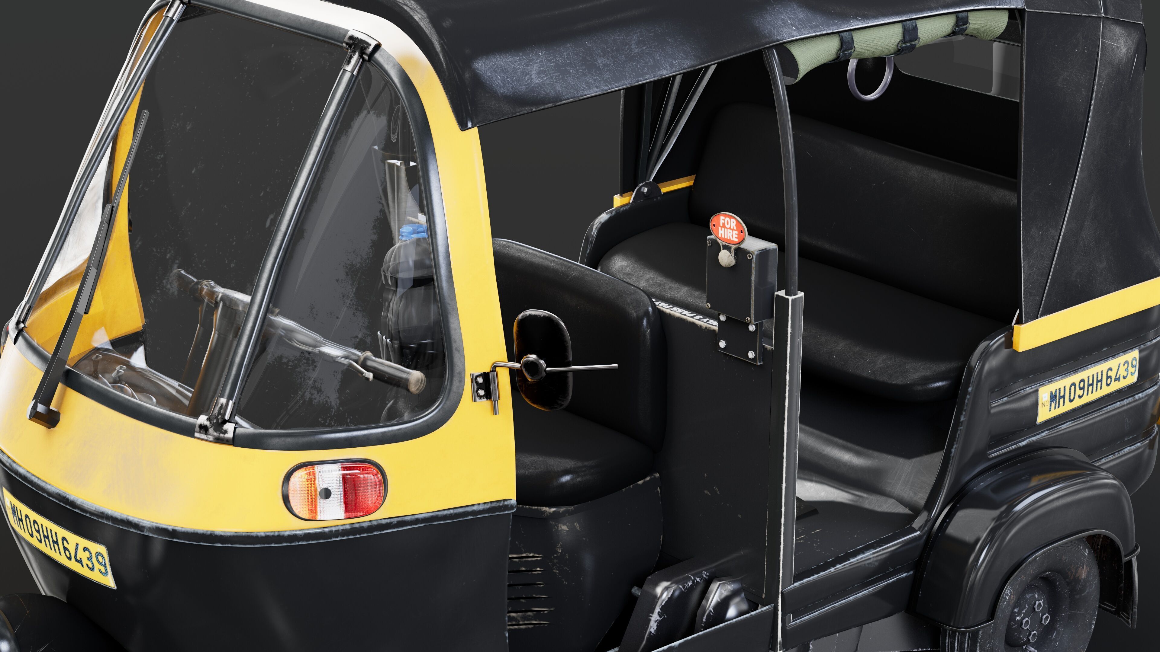 Auto rickshaw 3D model_9