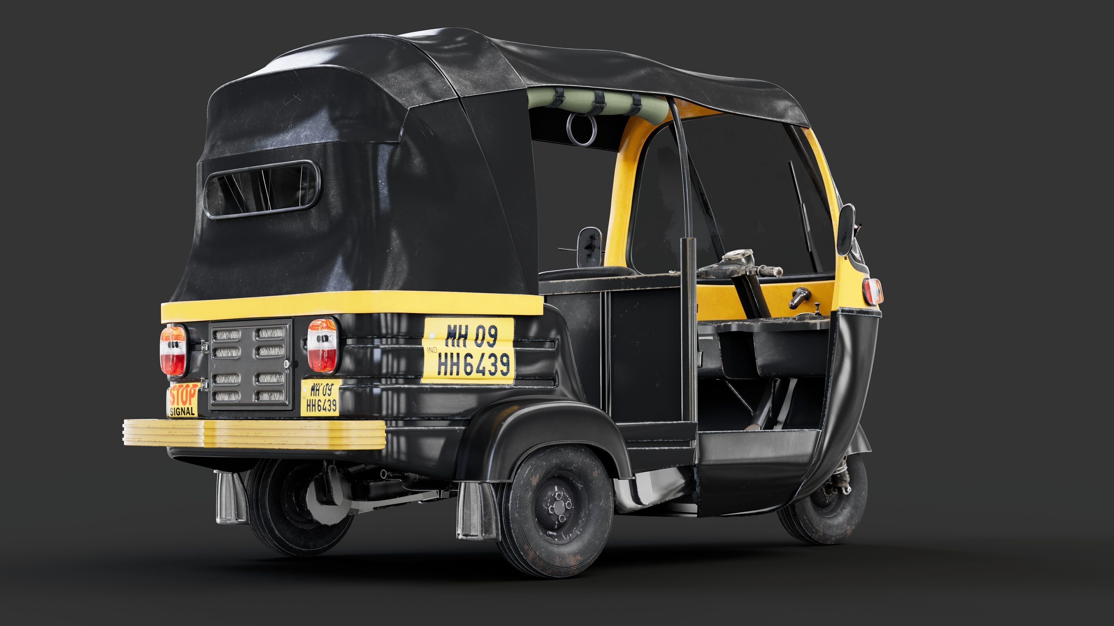 Auto rickshaw 3D model_3