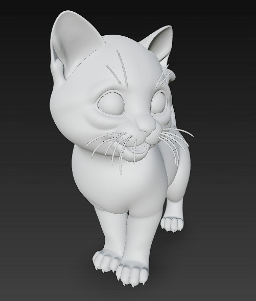 Optimized Low-Poly Kitten 3D Model UE5- Unity Real-Time Ready Low-poly 3D model_10