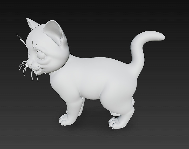 Optimized Low-Poly Kitten 3D Model UE5- Unity Real-Time Ready Low-poly 3D model_13