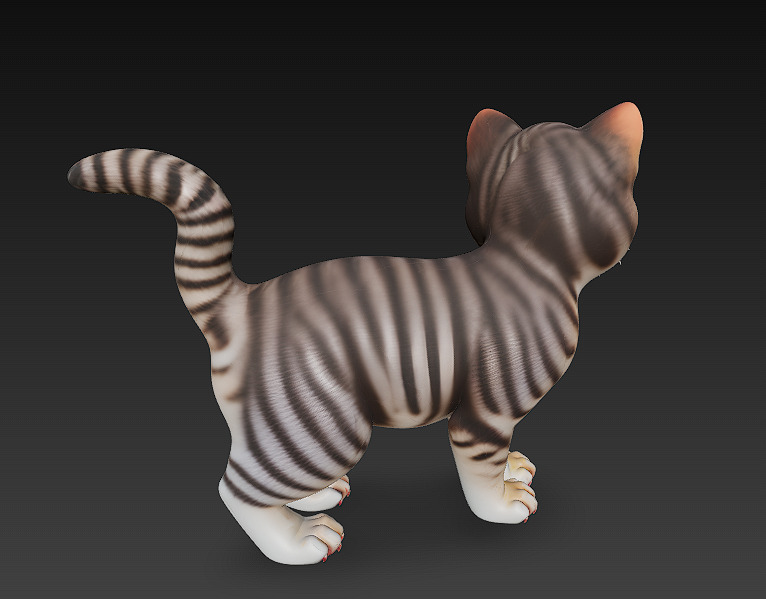 Optimized Low-Poly Kitten 3D Model UE5- Unity Real-Time Ready Low-poly 3D model_4