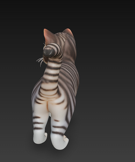 Optimized Low-Poly Kitten 3D Model UE5- Unity Real-Time Ready Low-poly 3D model_5