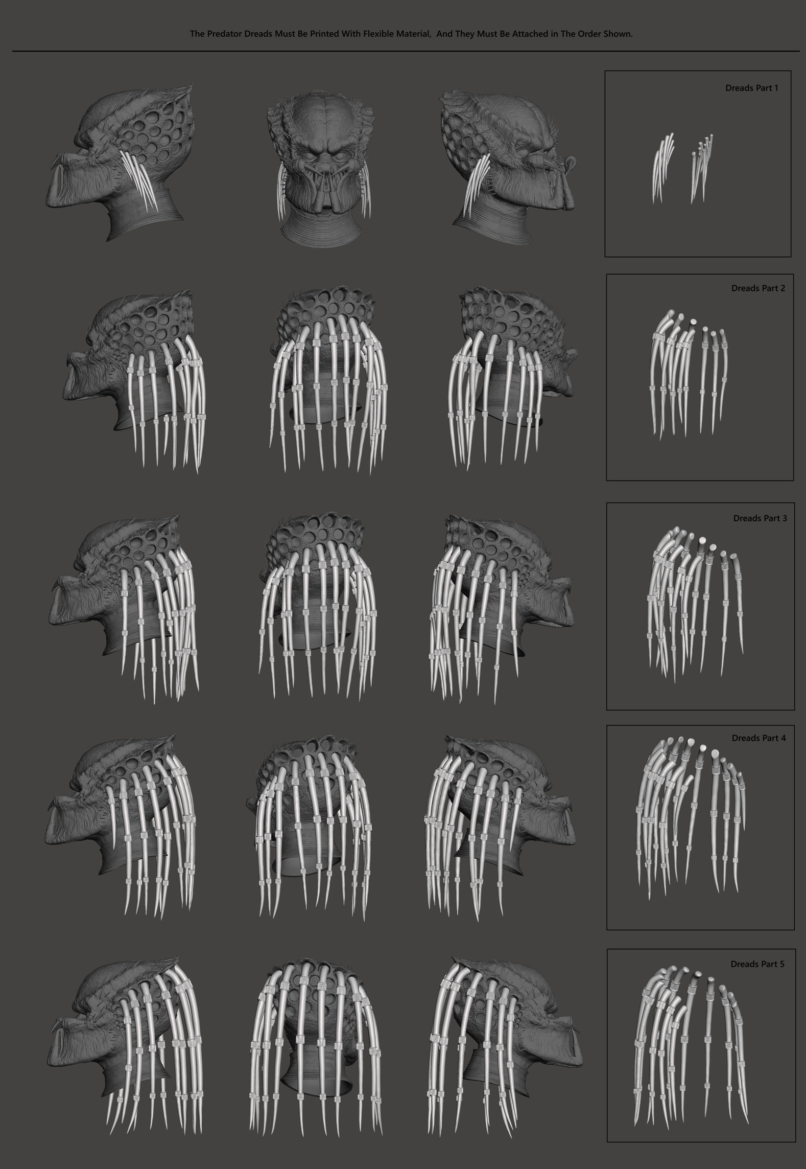 Predator 1987 Closed Mouth Jungle Hunter Head 3D print model_17