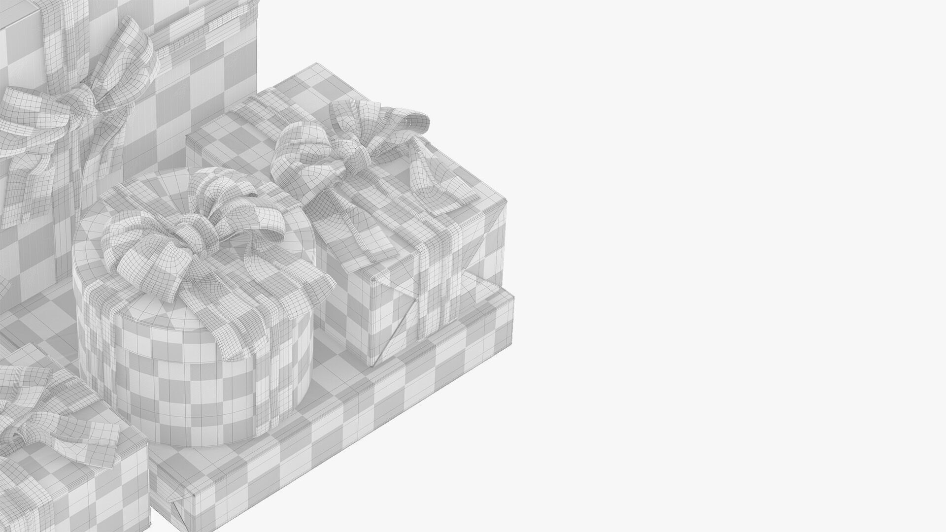 Gift Box Set with Double Ribbon 3D model_7