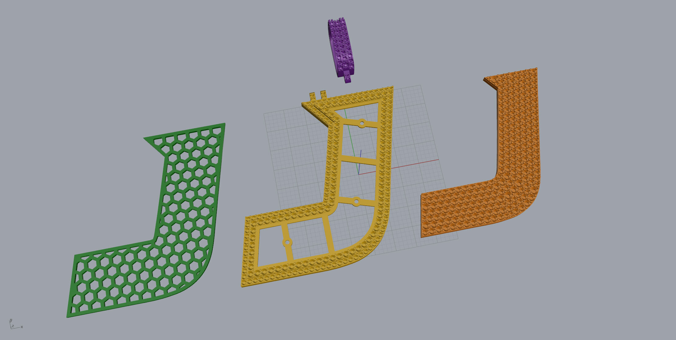 Basket Font J 3D print model_9