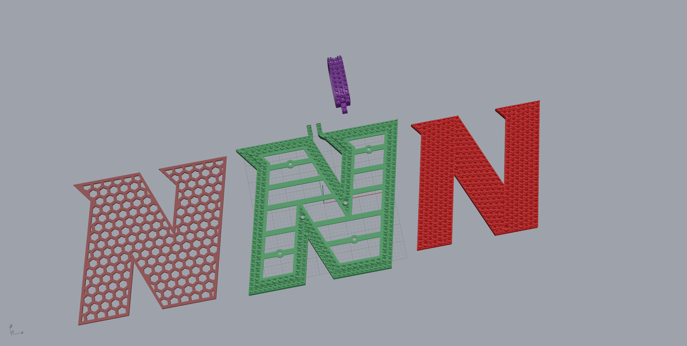 Basket Font N 3D print model_9