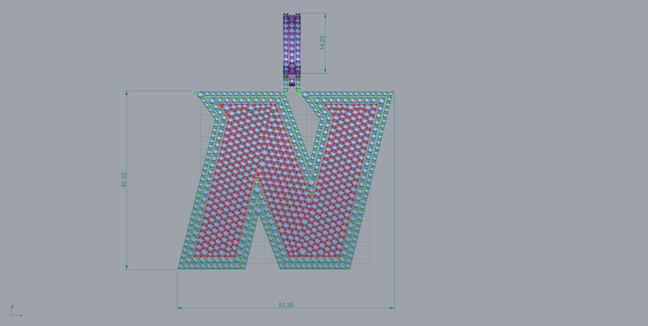 Basket Font N 3D print model_7