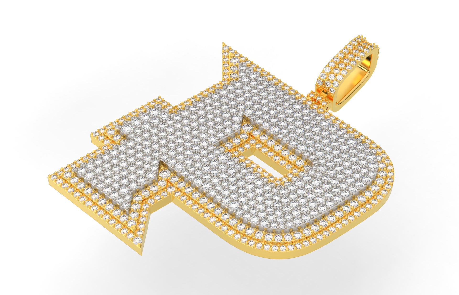 Basket Font P 3D print model_2