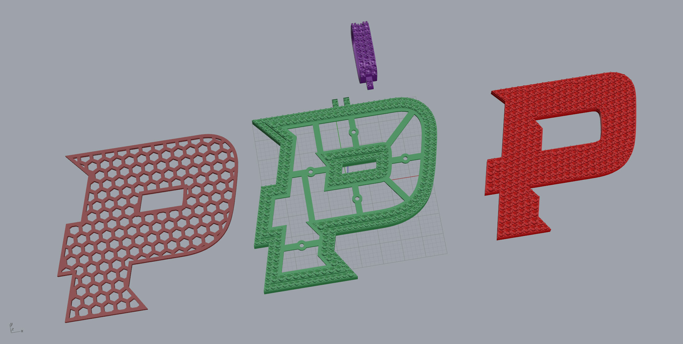 Basket Font P 3D print model_9