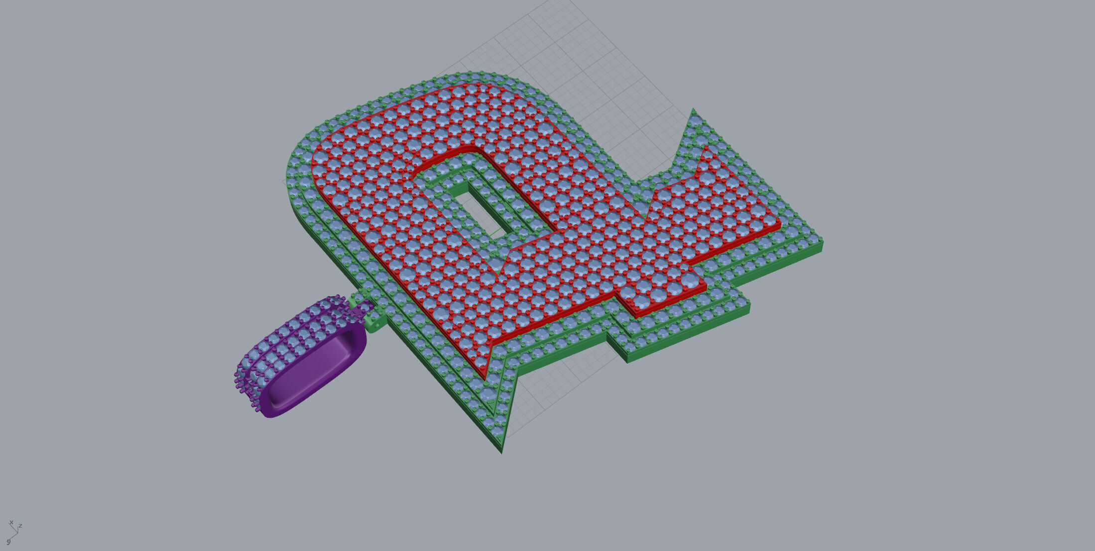 Basket Font P 3D print model_4