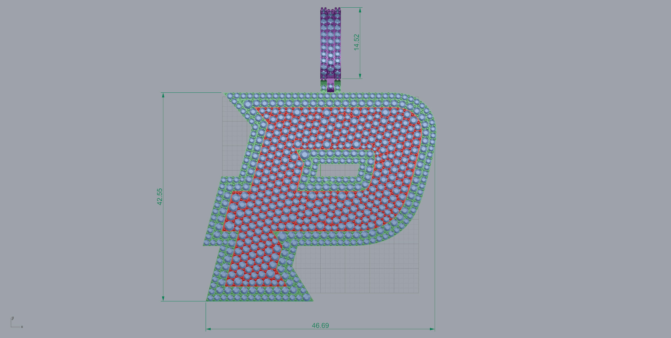 Basket Font P 3D print model_7