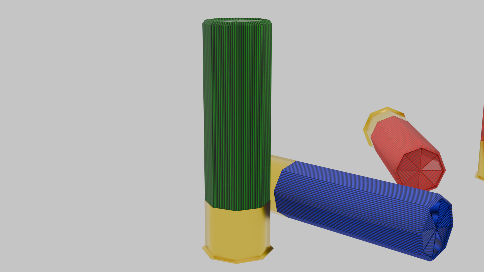 low-poly 12 gauge shotgun shells Low-poly 3D model_4