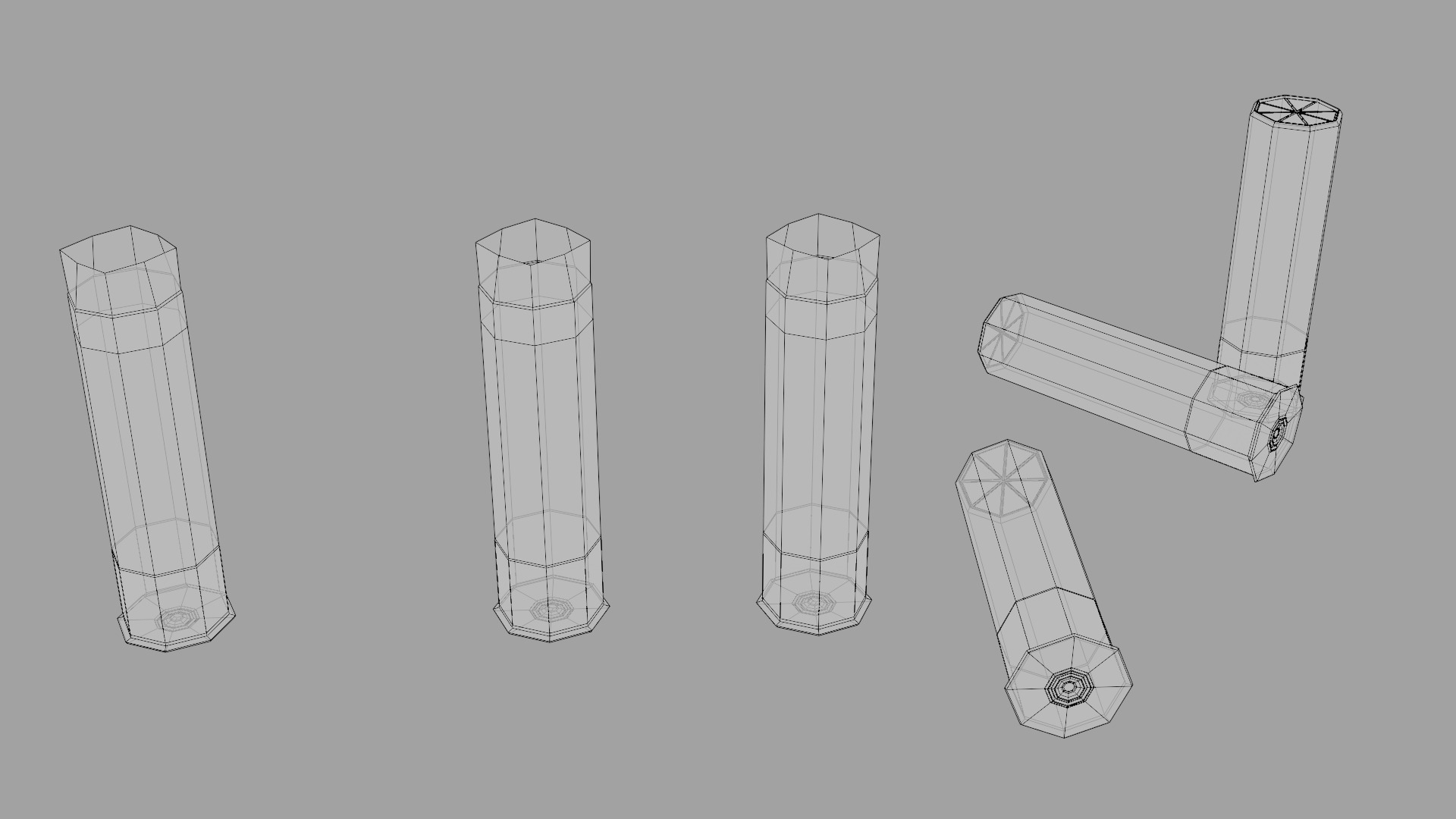 low-poly 12 gauge shotgun shells Low-poly 3D model_7
