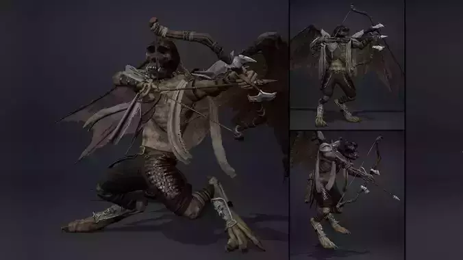 Gloom Archer ArmWing Low-poly 3D model
