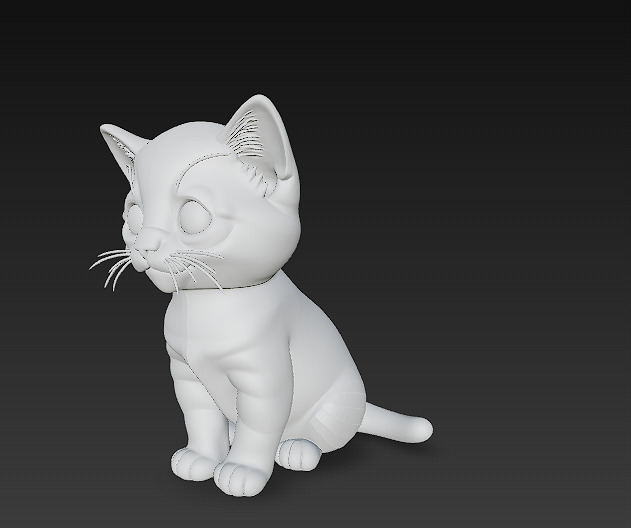 Optimized Low-Poly Kitten 3D Model UE5- Unity Real-Time Ready Low-poly 3D model_11