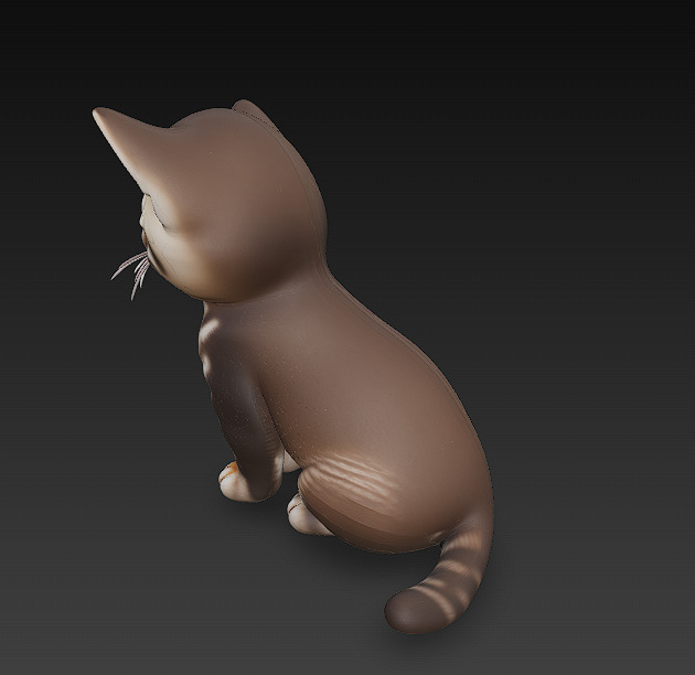 Optimized Low-Poly Kitten 3D Model UE5- Unity Real-Time Ready Low-poly 3D model_3