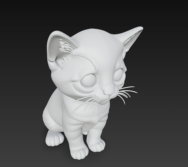 Optimized Low-Poly Kitten 3D Model UE5- Unity Real-Time Ready Low-poly 3D model_7