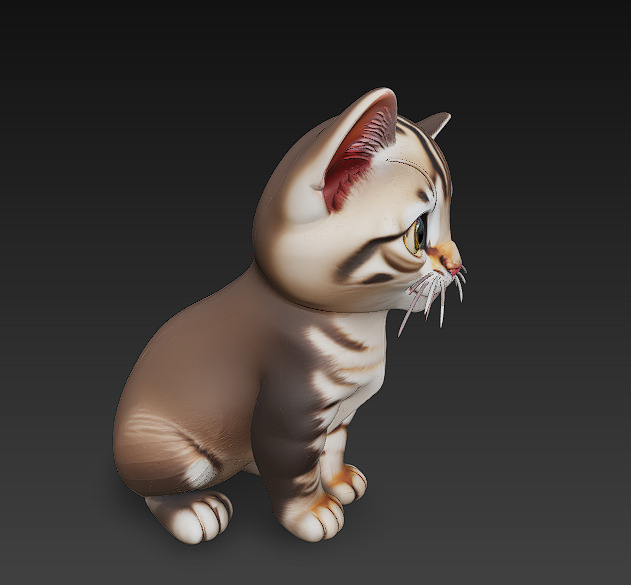 Optimized Low-Poly Kitten 3D Model UE5- Unity Real-Time Ready Low-poly 3D model_2