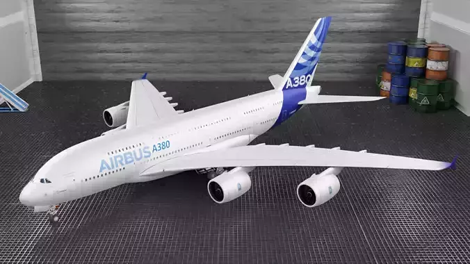 Airbus A380 3D Model Ultra Realistic Exterior Full Interior