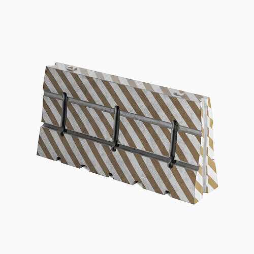 Dirty Traffic Barrier 03 3D model