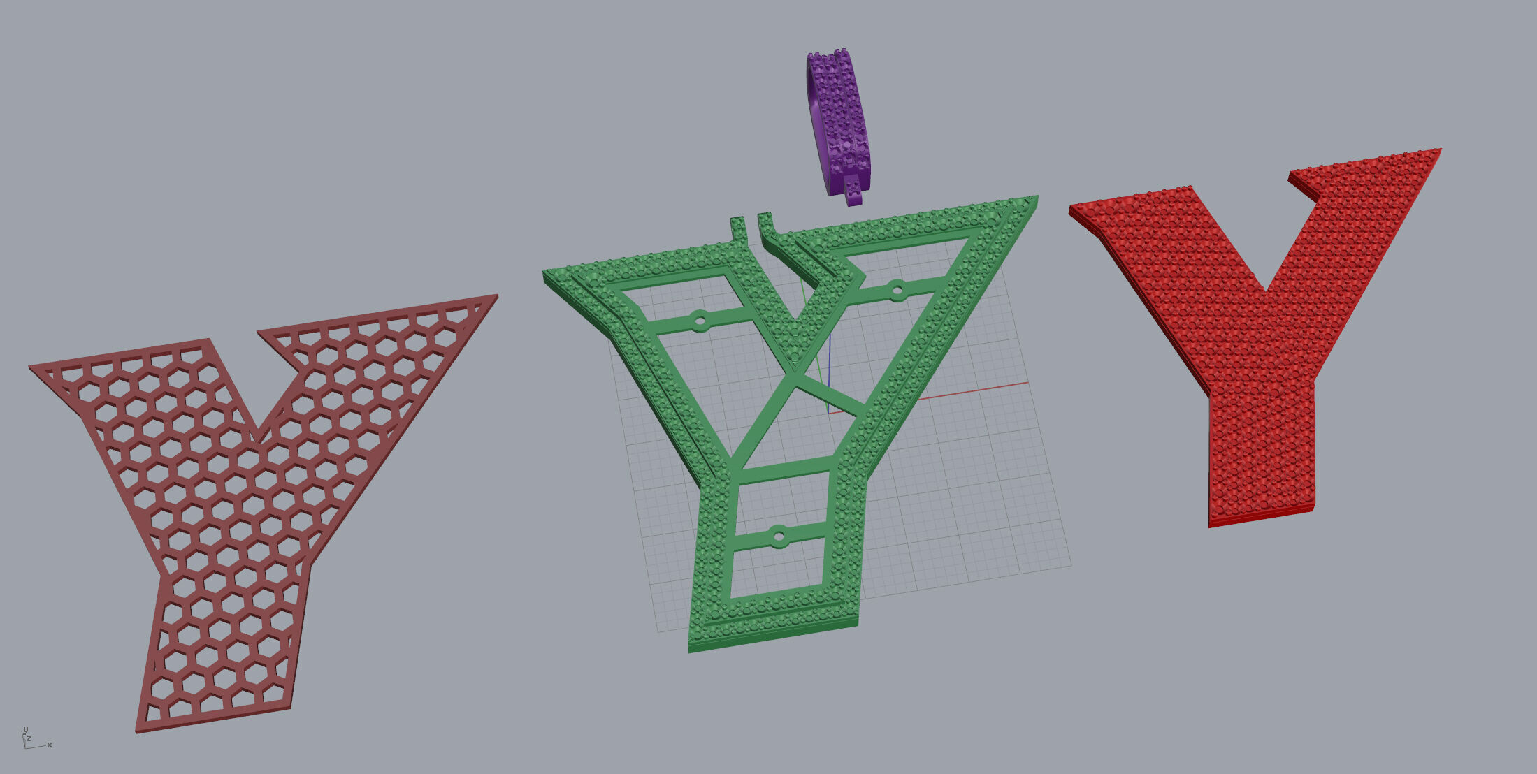 Basket Font Y 3D print model_9