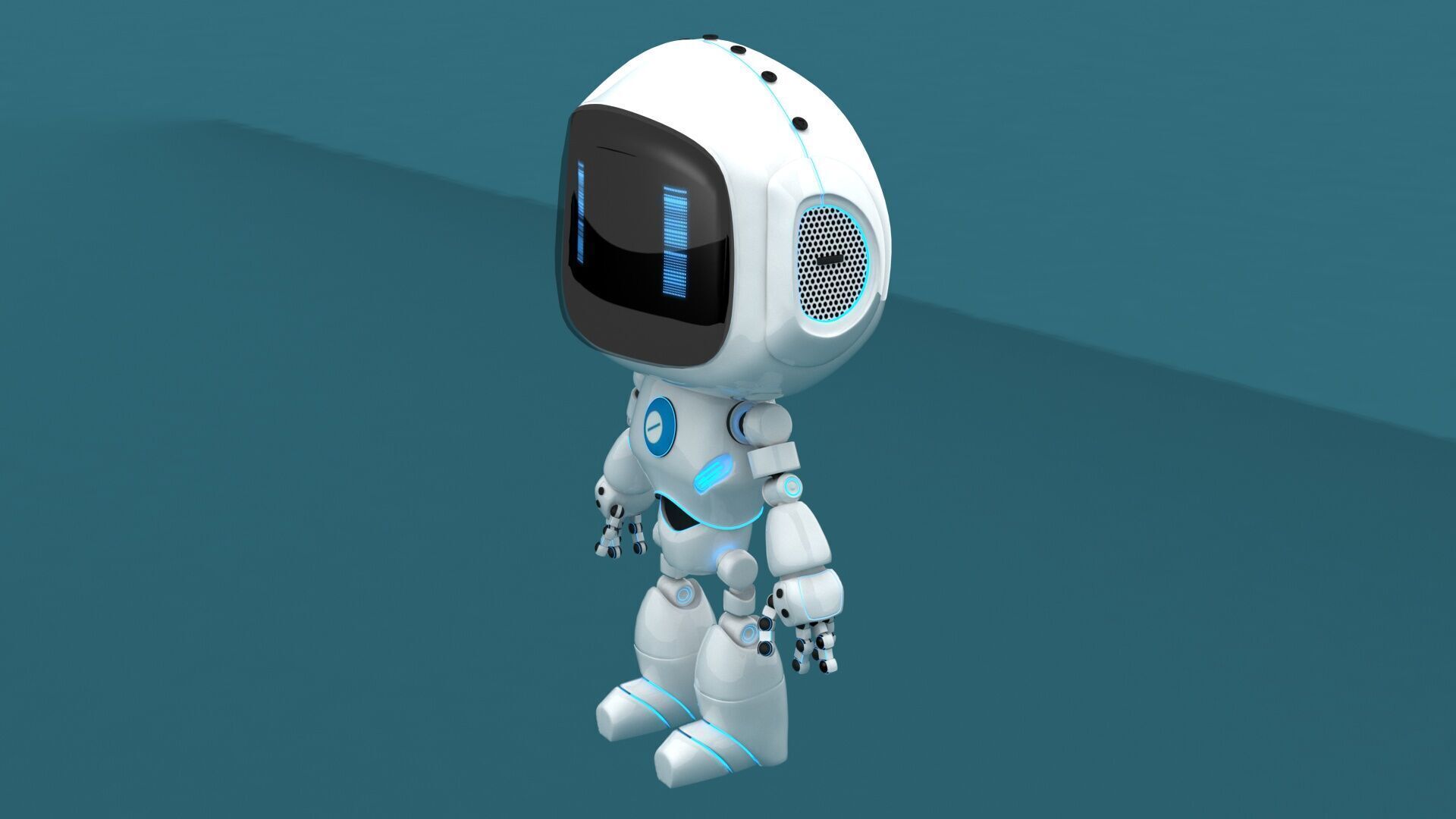 Cartoon Robot 3D model_2