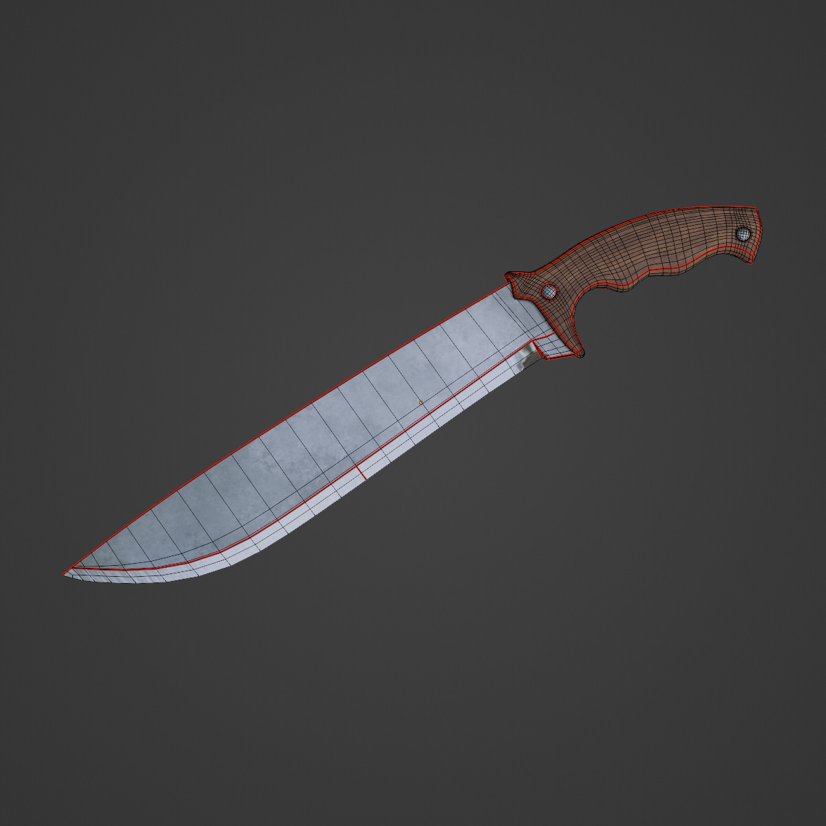 Machete Knife 05  Low-poly 3D model_7