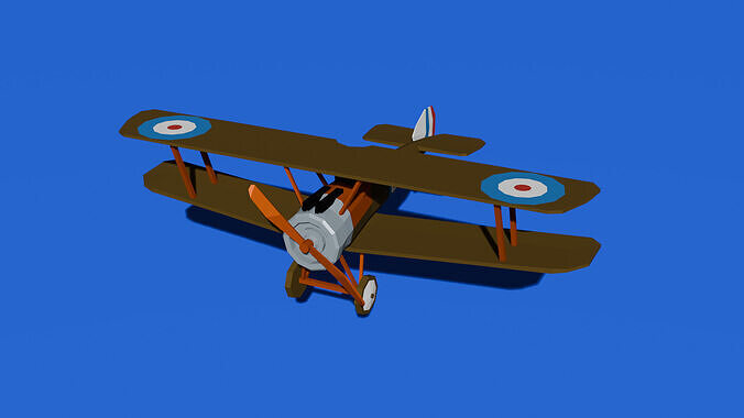 Sopwith Camel Low-poly model Low-poly 3D model