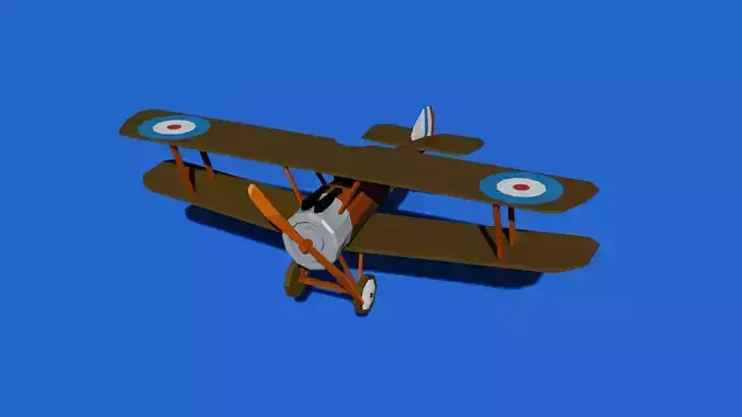 Sopwith Camel Low-poly model