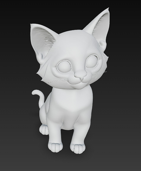 Optimized Low-Poly Kitten 3D Model UE5- Unity Real-Time Ready Low-poly 3D model_8