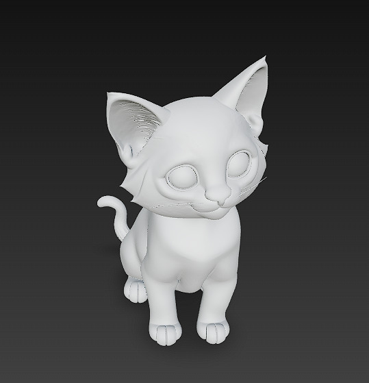 Optimized Low-Poly Kitten 3D Model UE5- Unity Real-Time Ready Low-poly 3D model_15