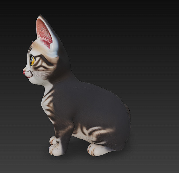 Optimized Low-Poly Kitten 3D Model UE5- Unity Real-Time Ready Low-poly 3D model_4