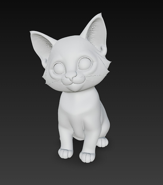 Optimized Low-Poly Kitten 3D Model UE5- Unity Real-Time Ready Low-poly 3D model_12