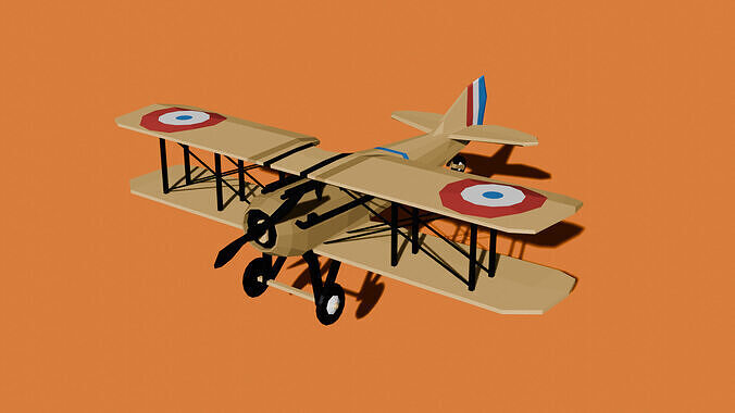 Spad SXIII Low-poly model Low-poly 3D model