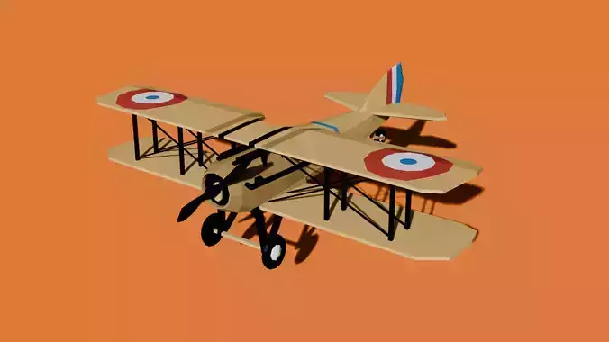 Spad SXIII Low-poly model