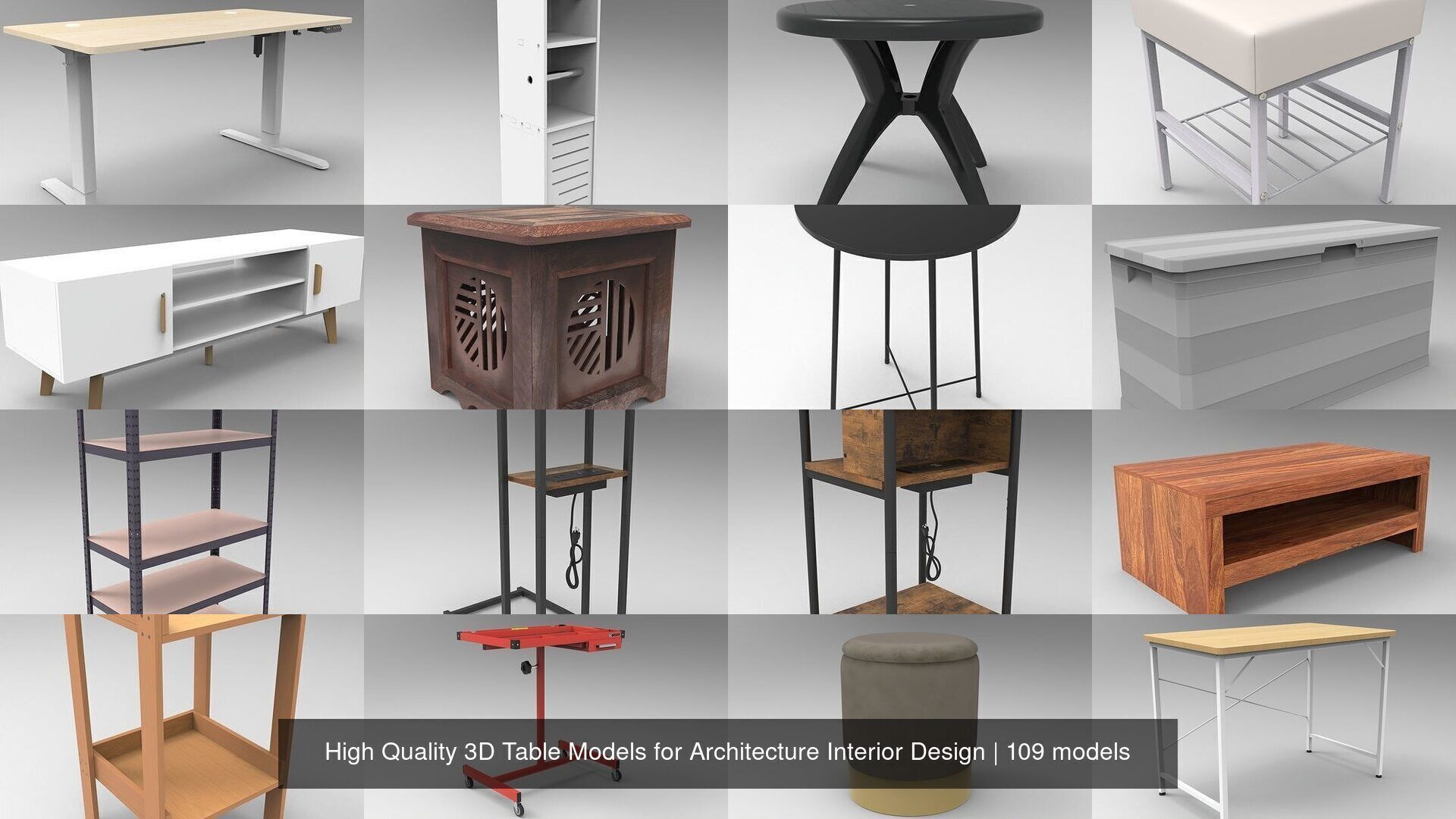 100X High Quality 3D Table Models for Architecture Interior 3D Model Collection_15
