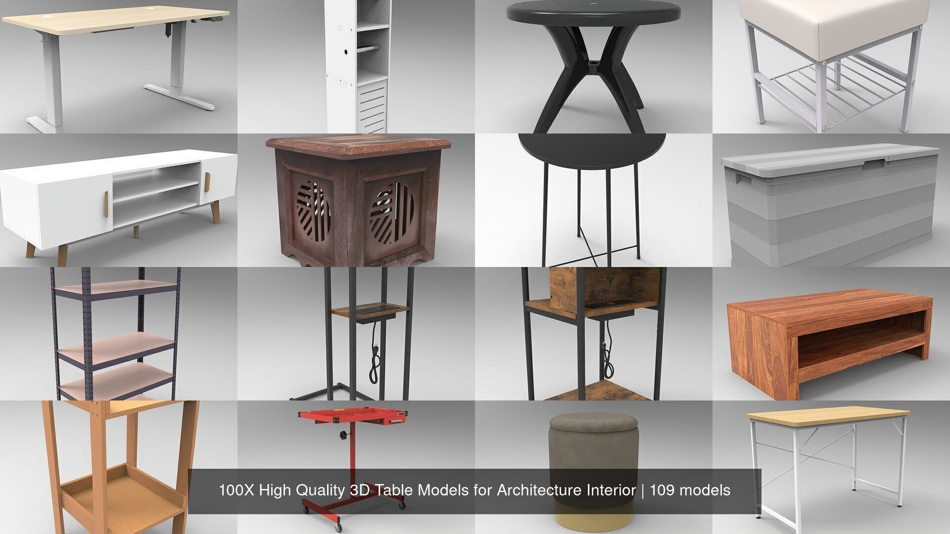 100X High Quality 3D Table Models for Architecture Interior 3D Model Collection_8