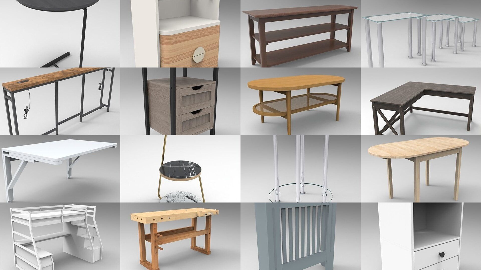 100X High Quality 3D Table Models for Architecture Interior 3D Model Collection_7