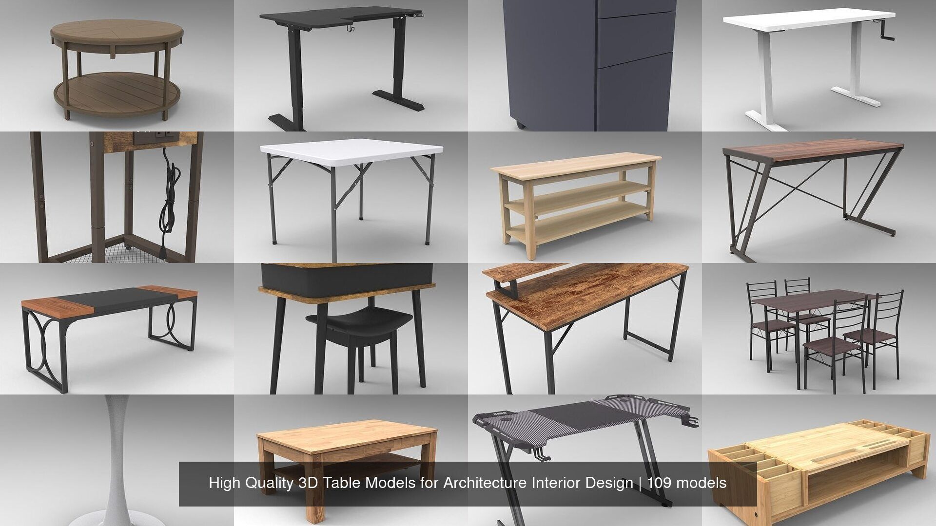 100X High Quality 3D Table Models for Architecture Interior 3D Model Collection_5