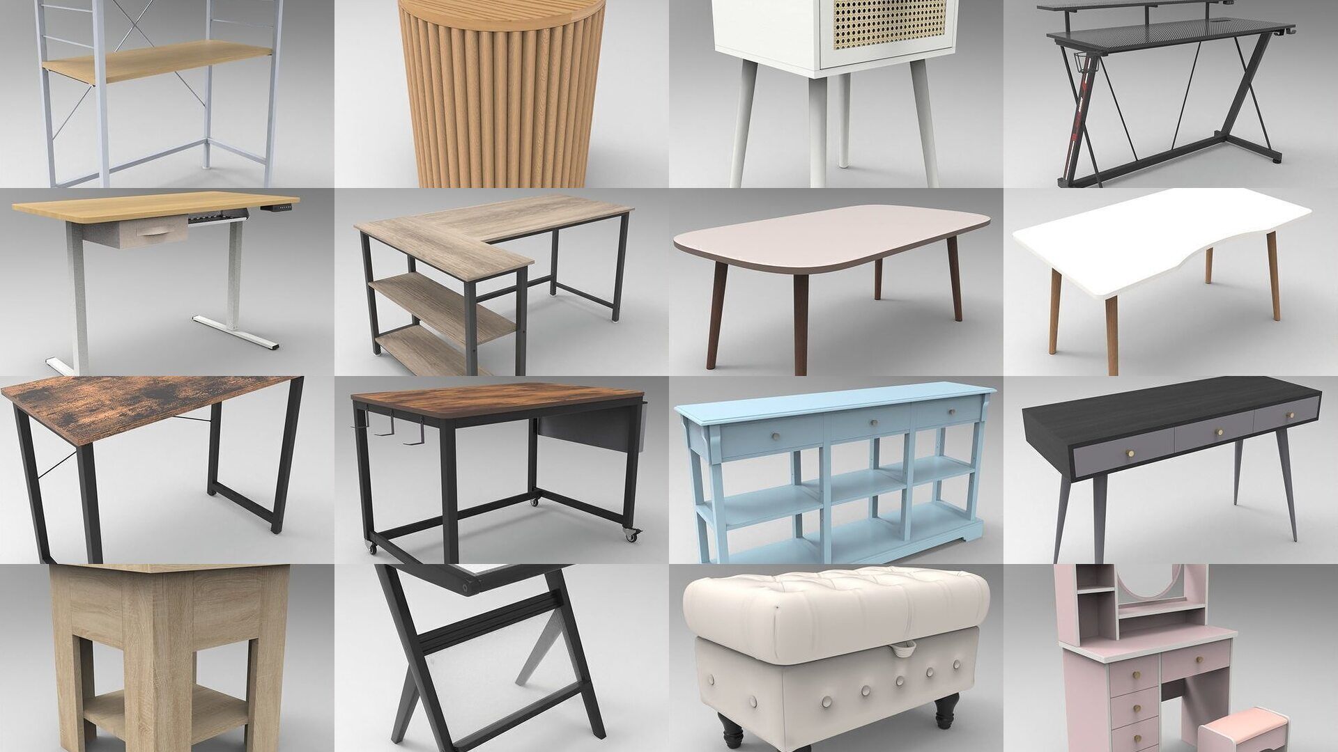 100X High Quality 3D Table Models for Architecture Interior 3D Model Collection_11