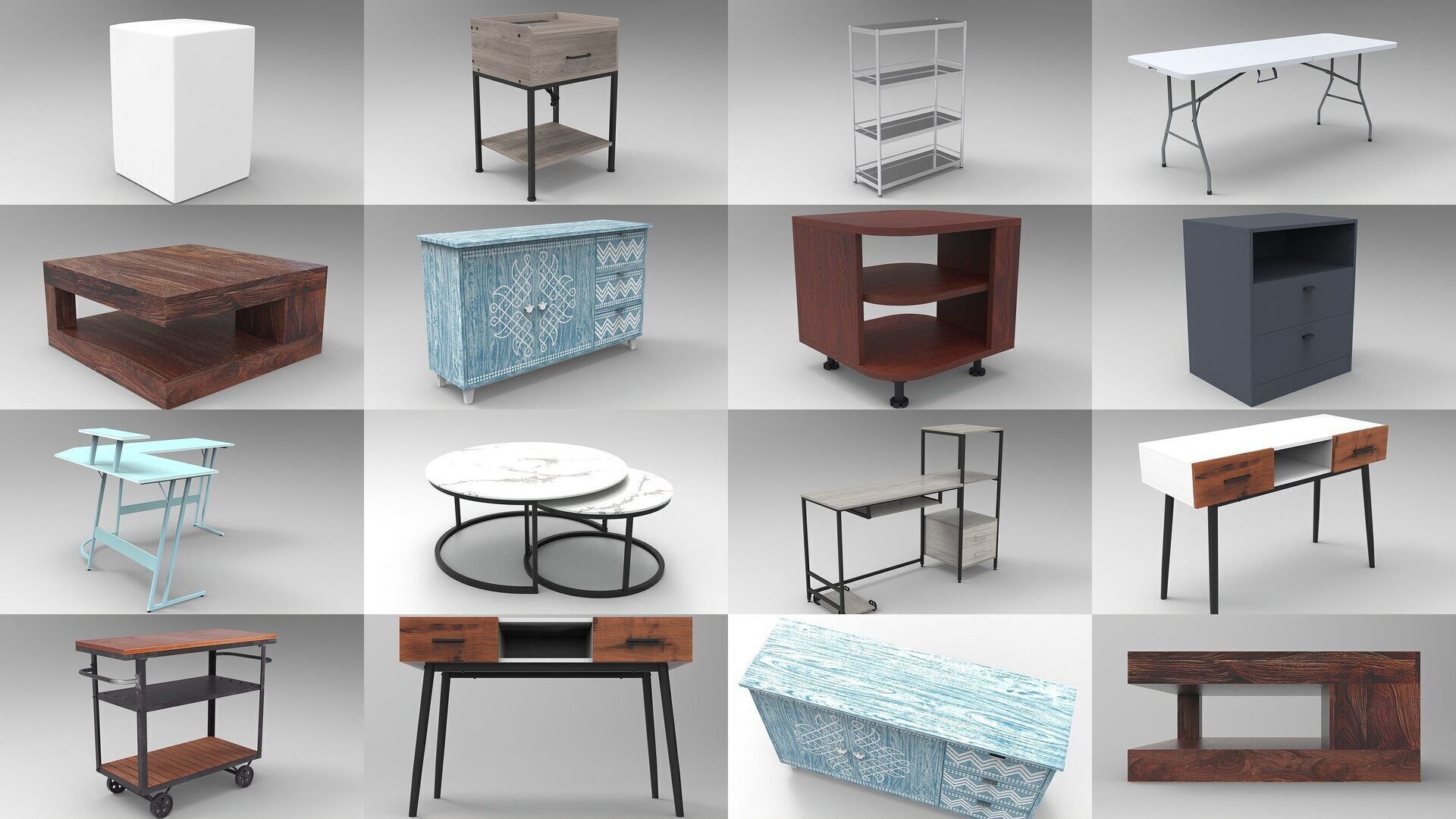 100X High Quality 3D Table Models for Architecture Interior 3D Model Collection_18