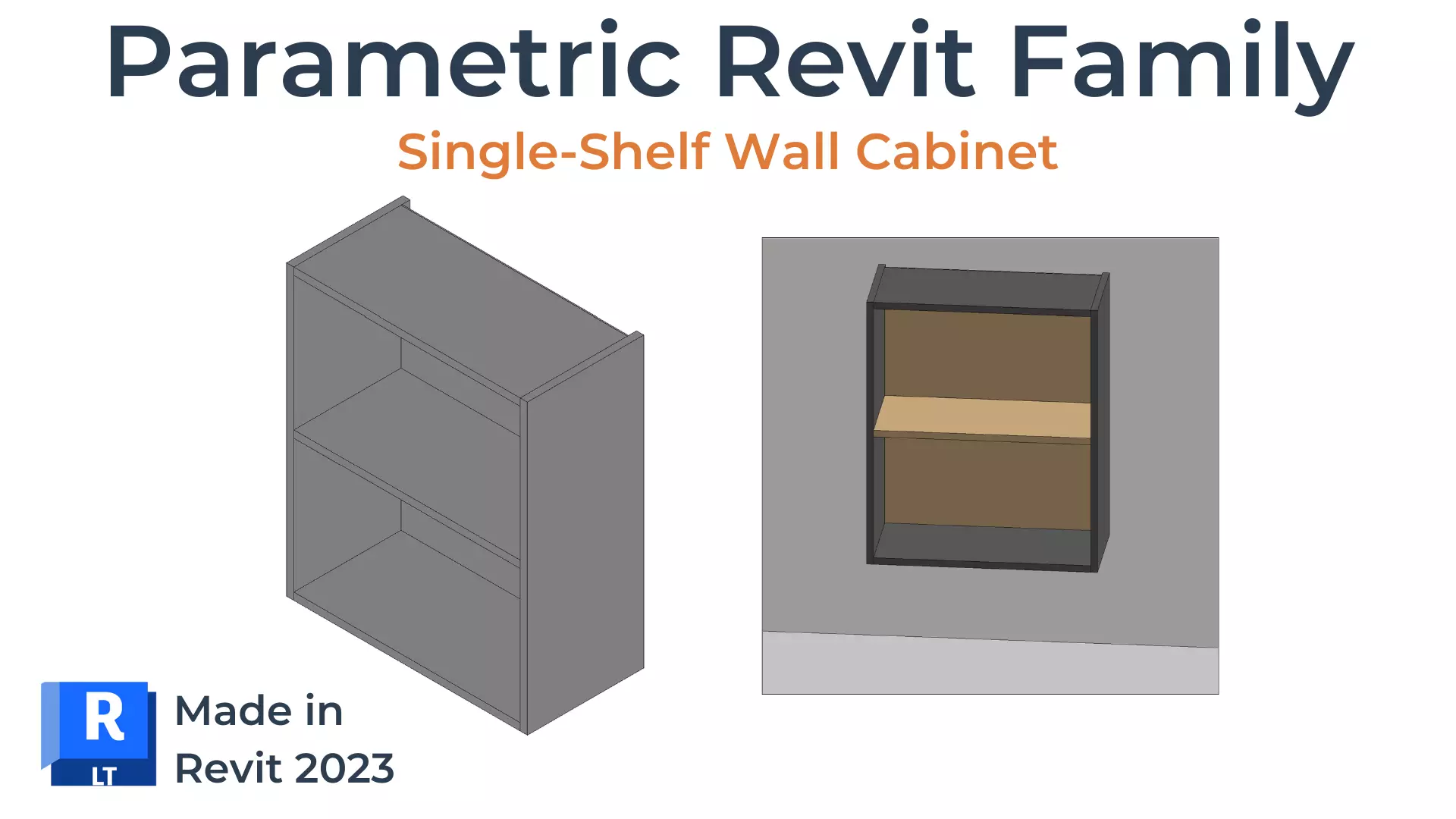 FREE FAMILY - SINGLE SHELF WALL Cabinet UK Parametric Sample Free 3D model_0