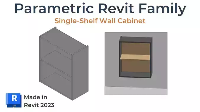 FREE FAMILY - SINGLE SHELF WALL Cabinet UK Parametric Sample Free 3D model FREE FAMILY - SINGLE SHELF WALL Cabinet UK Parametric Sample Free 3D model