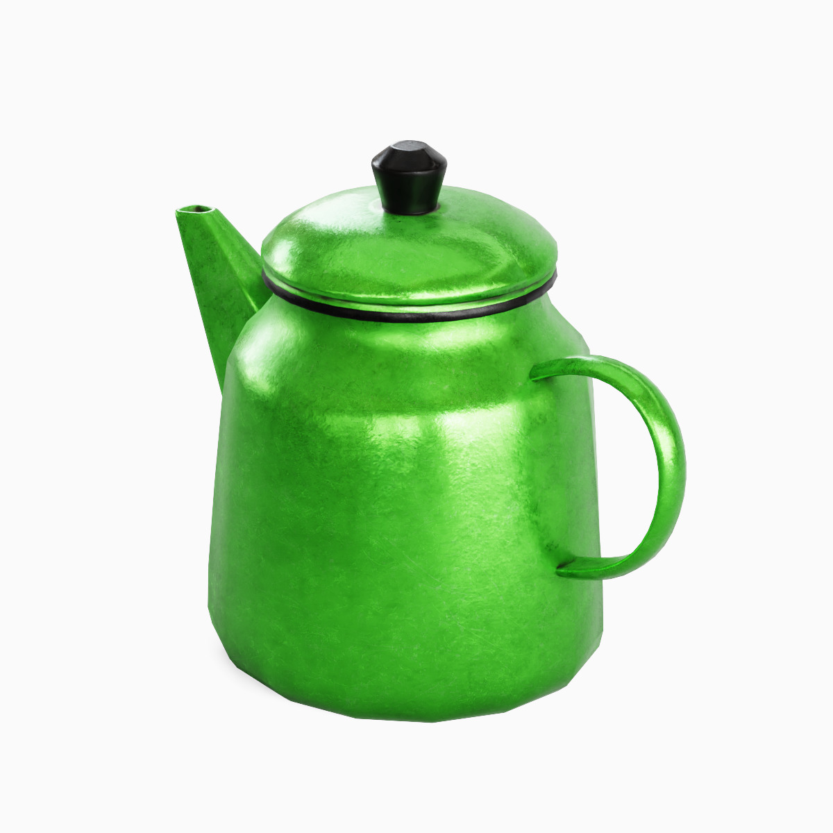 Old Enamel Teapot 04 Low-poly 3D model_4