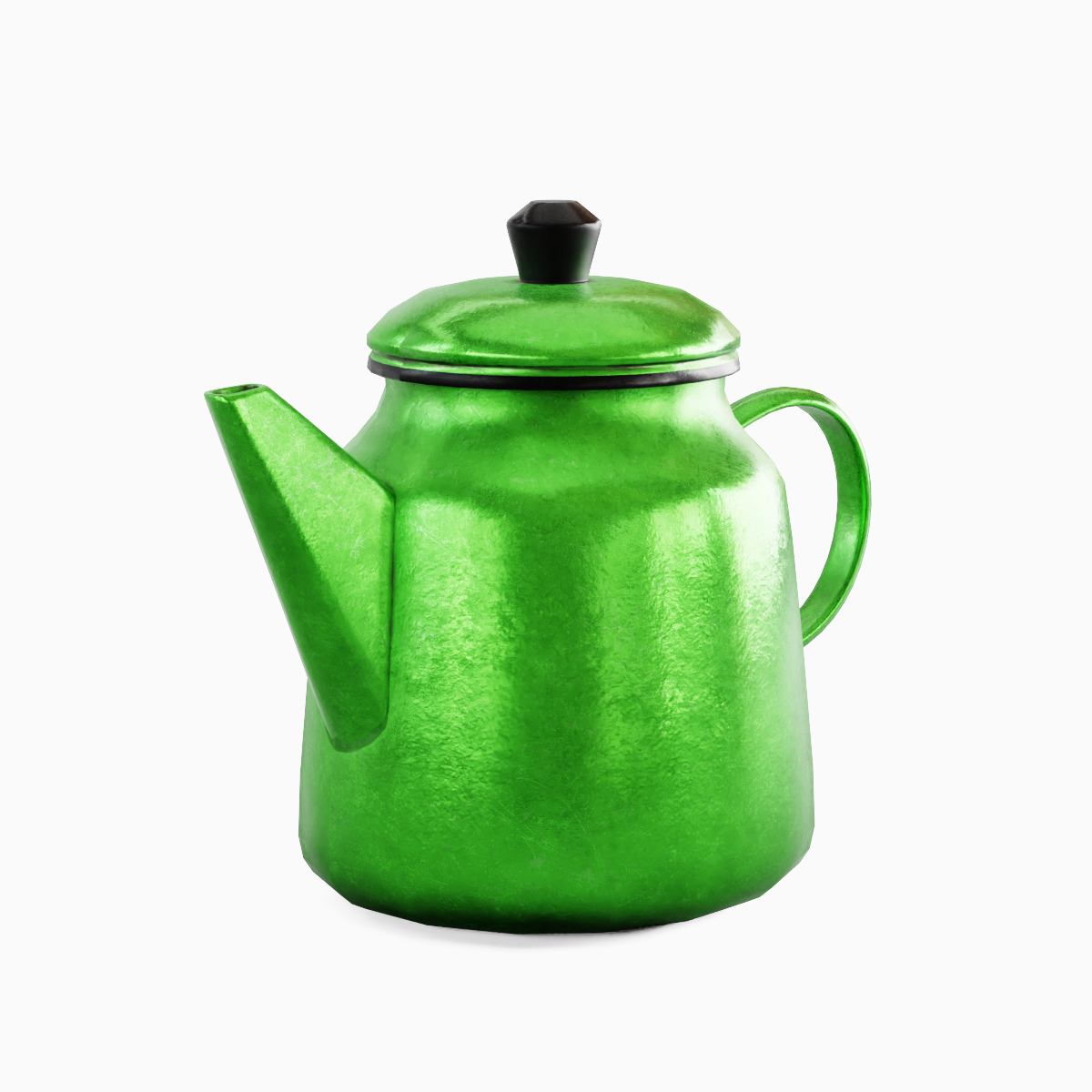 Old Enamel Teapot 04 Low-poly 3D model_3