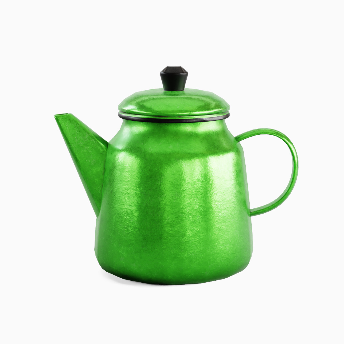 Old Enamel Teapot 04 Low-poly 3D model_2