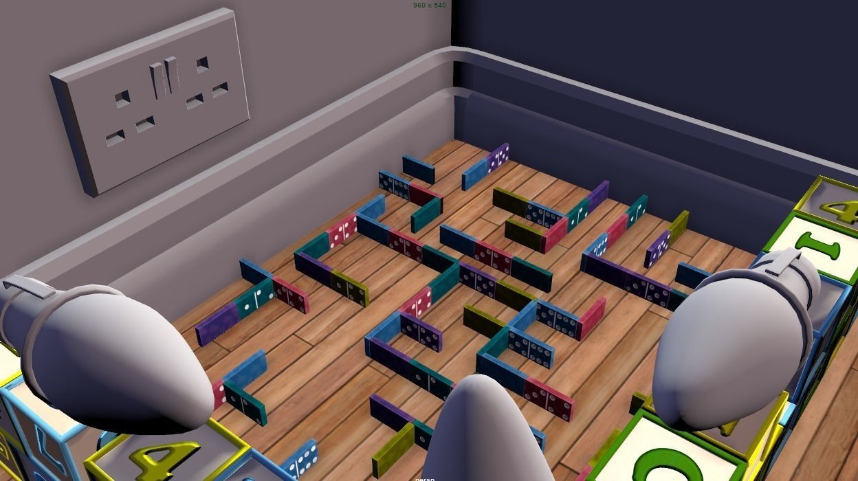 The block room with dominoes Free low-poly 3D model_0